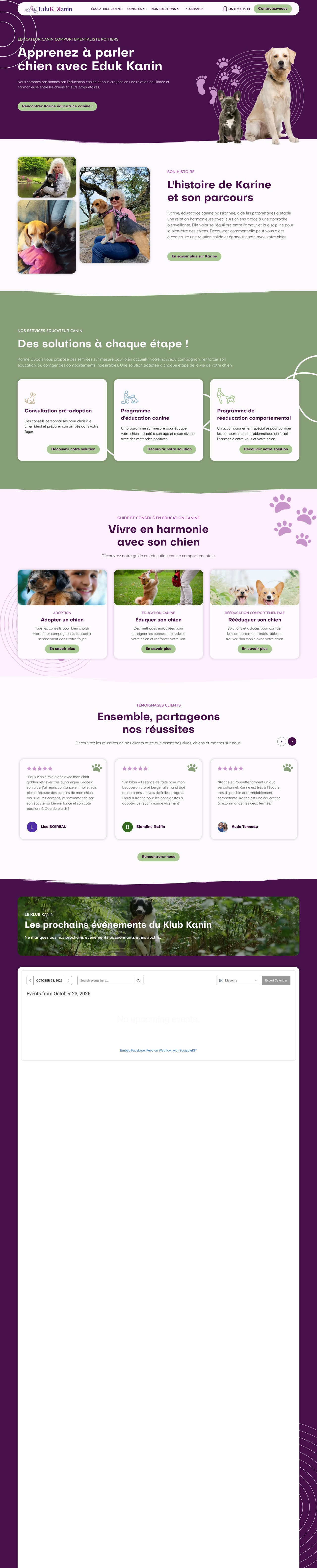 Éducateur canin Poitiers — page d’accueil complète
