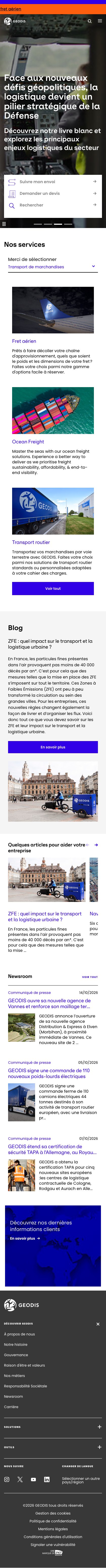 Site internet Geodis réalisé par Webcraft