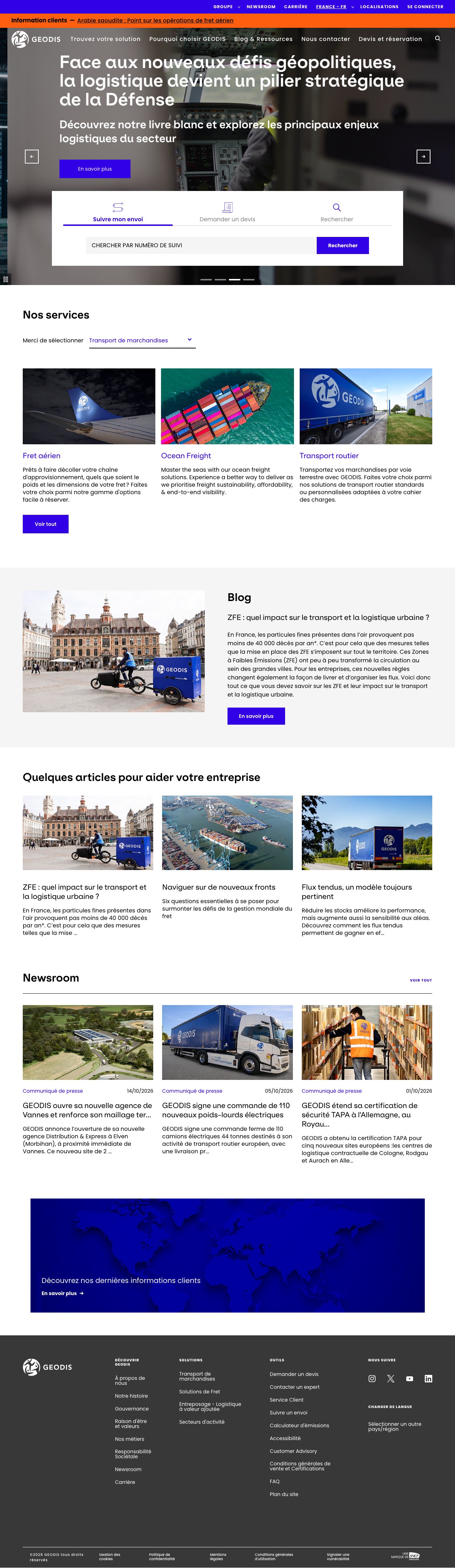 GEODIS — page d’accueil complète